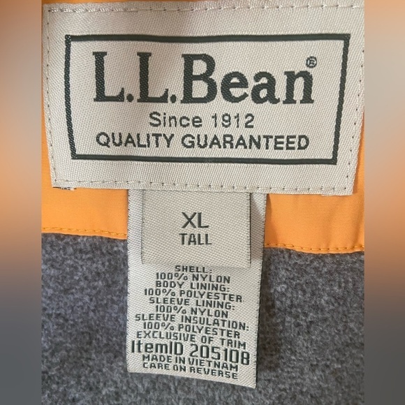 L L Bean Fleece Lined Full zip Bomber jacket size XLT, Thinsulate 205107… - Picture 2 of 7